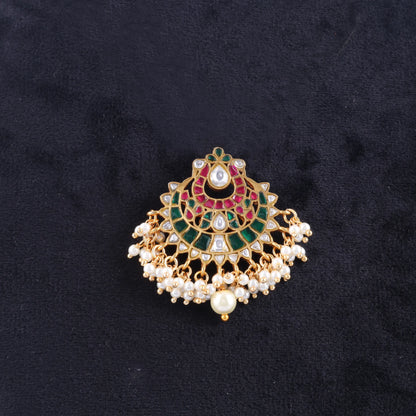 Stunning Designer Jadau Kundan Pendant with Pearl Beads Hangings