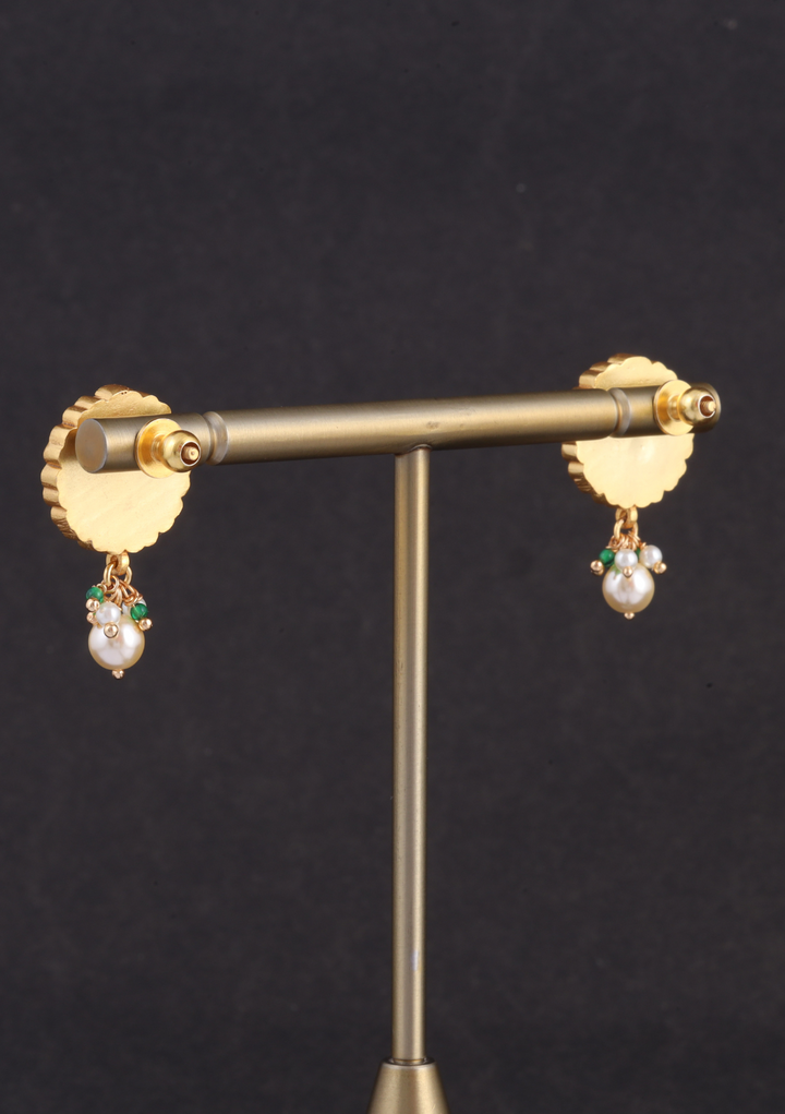 Unique and Beautiful Designer Turquoise Jadau Kundan Pendant Earring Set with Pearl Hangings