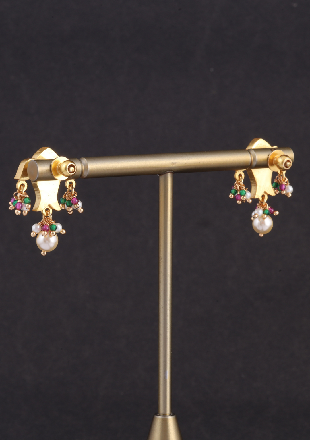 Gorgeous Designer Fish Jadau Kundan Pendant Earring Set with Peal Hangings