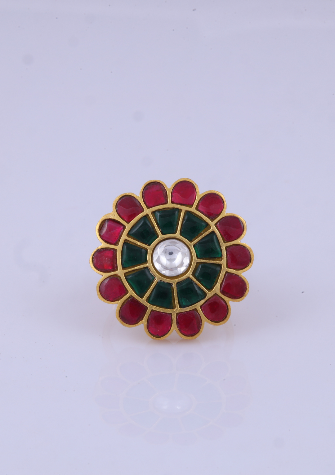 Real Jadau Kundan Floral Ring