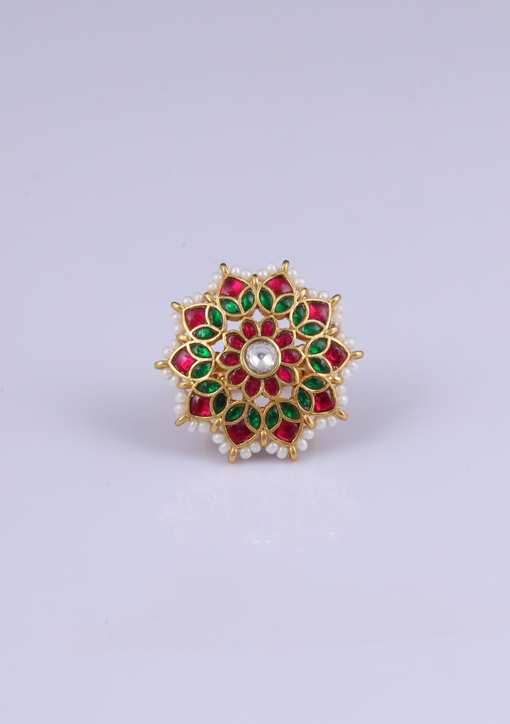 Gayatri Jadau Kundan Beautiful Floral Ring