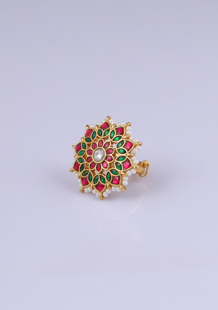 Gayatri Jadau Kundan Beautiful Floral Ring