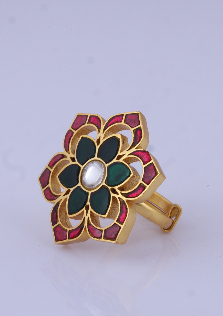 Real Jadau Kundan Designer Ring