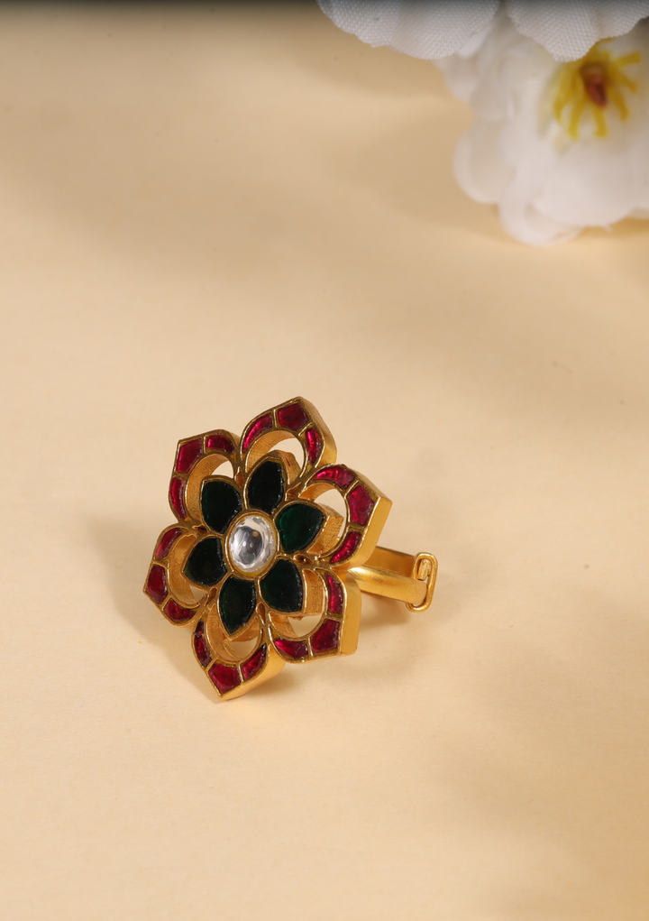 Real Jadau Kundan Designer Ring