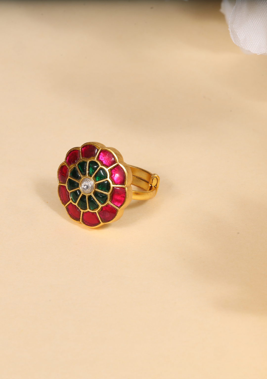 Simple Real Jadau Kundan Ring