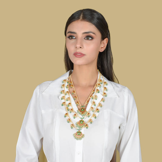 Stylish Three Layer Jadau Kundan Designer Necklace