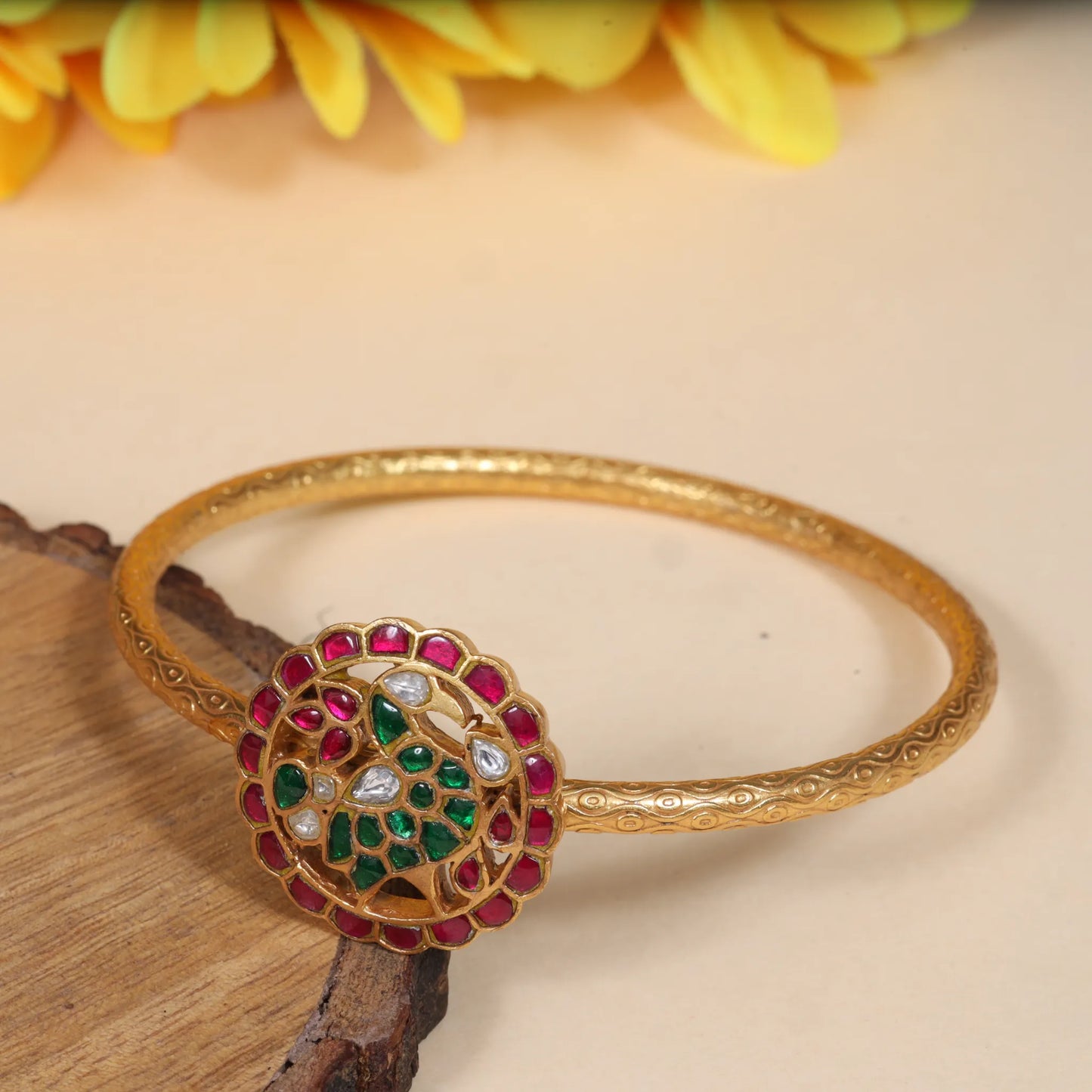 Aesthetic Designer Jadau Kundan Single Bangle