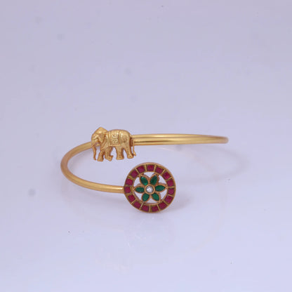 Classic Elephant Jadau Kundan Designer Single Bangle