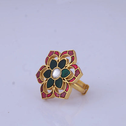 Real Jadau Kundan Designer Ring