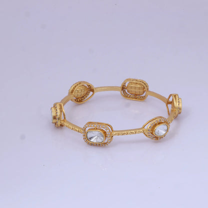 Aesthetic Designer Moissanite Polki Bangle