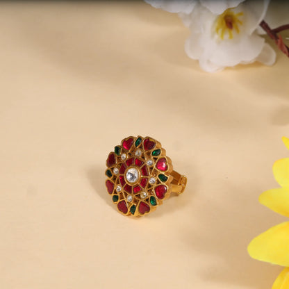 Beautiful Designer Jadau Kundan Handcrafted Ring