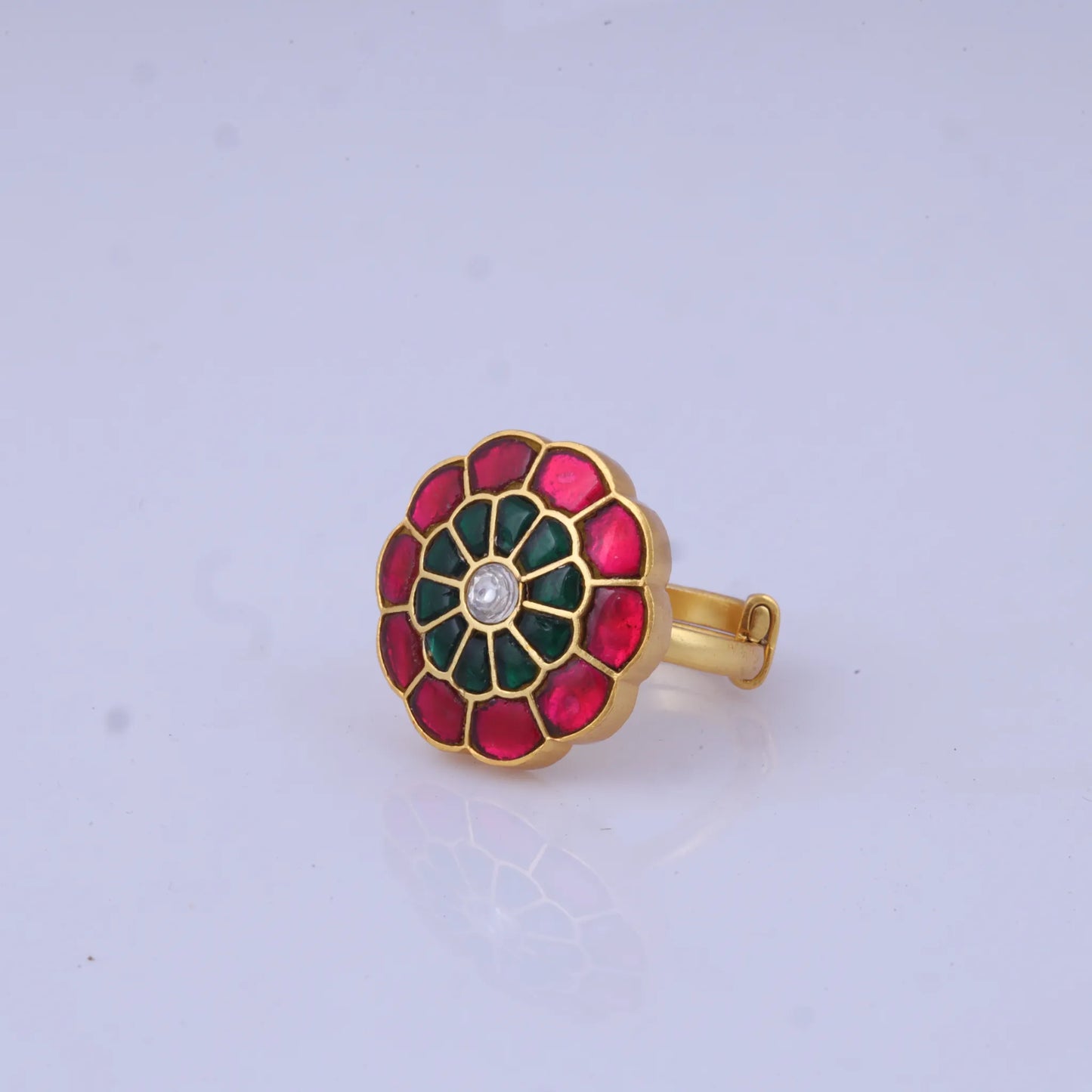 Simple Real Jadau Kundan Ring