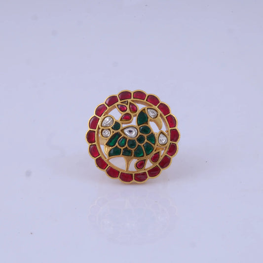 Peacock Jadau Kundan Ring