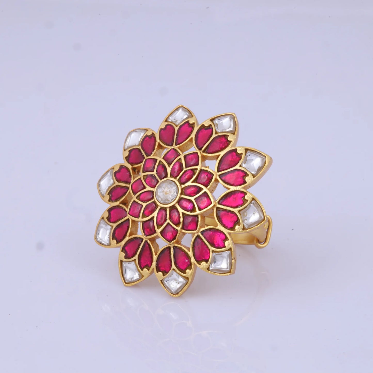 Floral Jadau Kundan Designer Ring